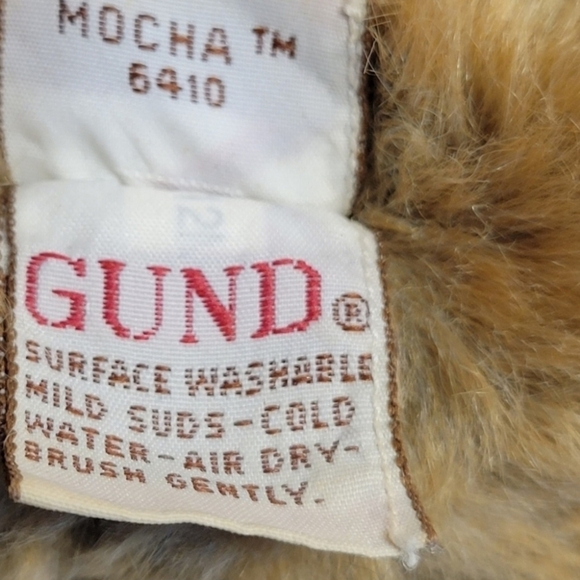 Gund  Cute 11" Brown Teddy Bear Mocha 6410 Seated Acrylic Eyes Embroidered Nose - Picture 6 of 7